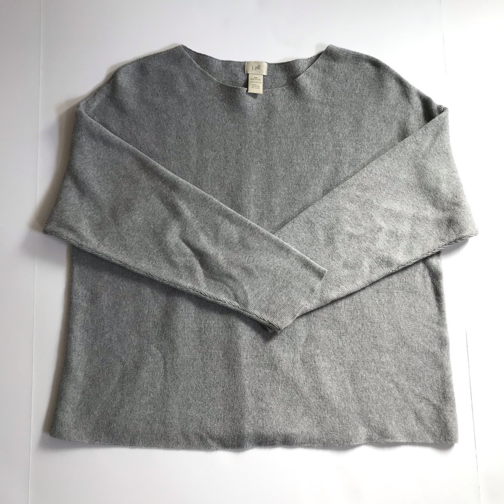 J. Jill scoop neck gray sweater petite